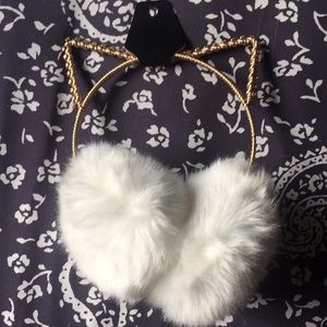 Ear Muffs with Rhinestone Kitty Ears